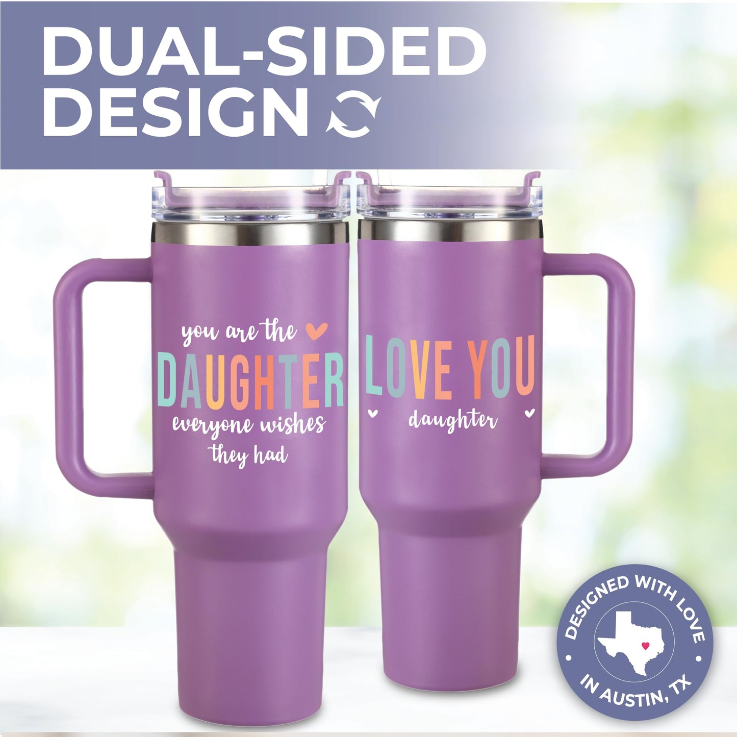 DISCONTINUED Daughter Tumbler 40oz, Daughter Thoughtful Presents From Mom and Dad, Unique and Sentimental Appreciation Gifts, Ideal Present Picks for Birthday, Mother's Day, Christmas, Gift Ready