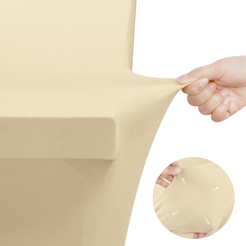 Utopia Kitchen Spandex Tablecloth 2 Pack [4FT, Champagne] Tight, Fitted, Washable and Wrinkle Resistant Stretch Table Cloth Rectangle Cover for Trade Show, Weddings & Parties [48Lx30Wx30H Inch]