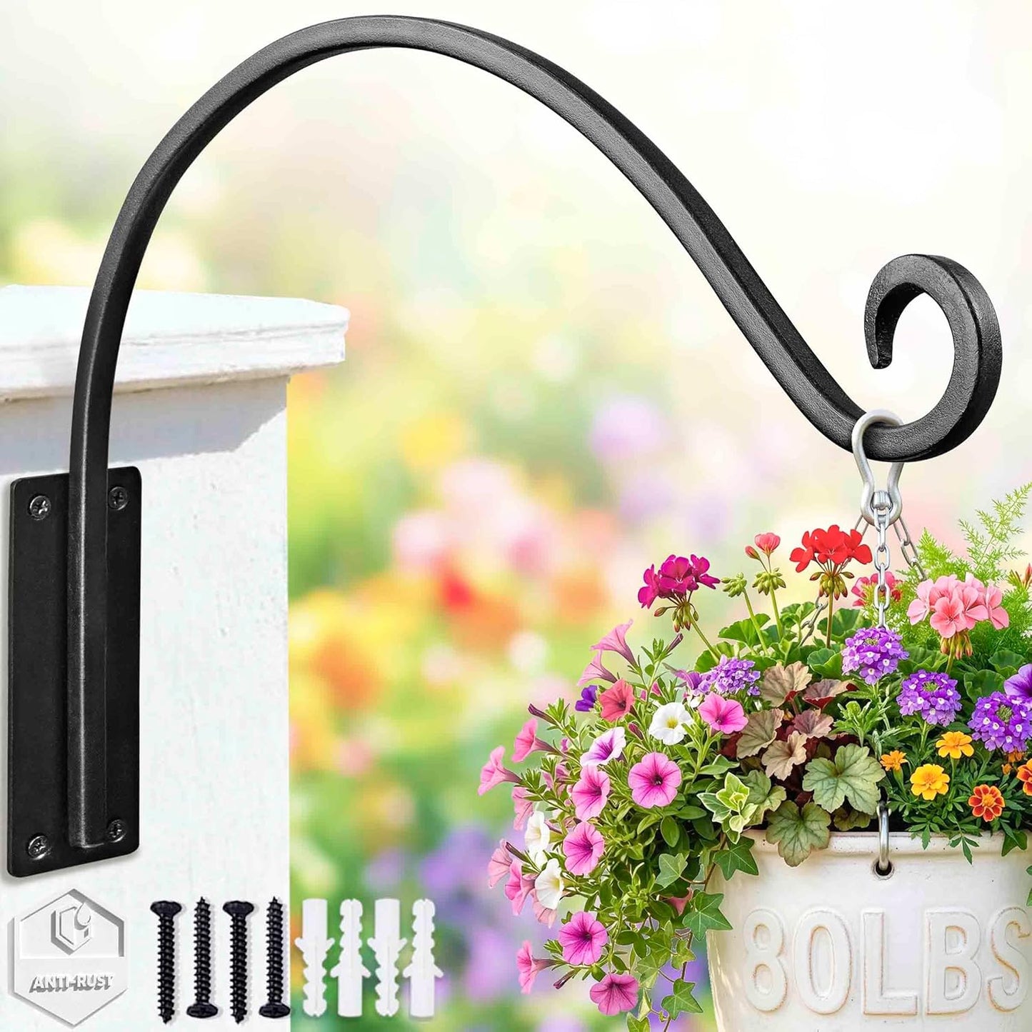 Qiang Ni Heavy-Duty Plant Hanger - 16-Inch Metal Wall Mount Bracket for Indoor/Outdoor Use