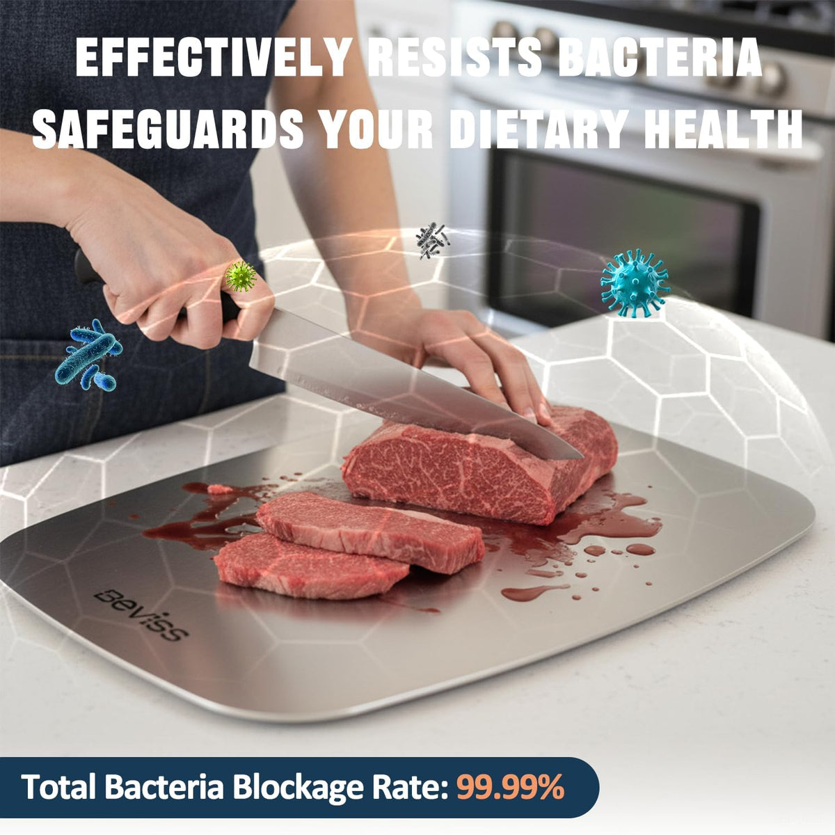 **304 Stainless Steel Cutting Board - Non-Toxic Double-Sided Design | 11.45" x 8.15" Dishwasher Safe for Meat, Vegetables, and Fruit**