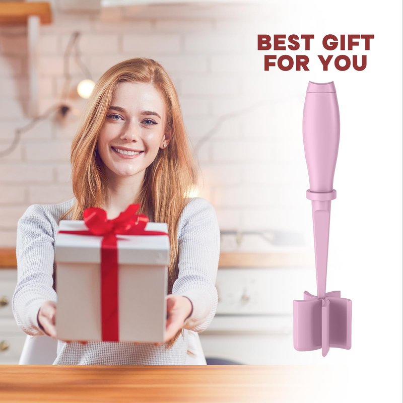 2 Pcs Meat Chopper, Hamburger Grinder, Premium Heat Resistant Smasher for Ground Beef, Burger Grinder Nylon Potato Mix Tool-Pink