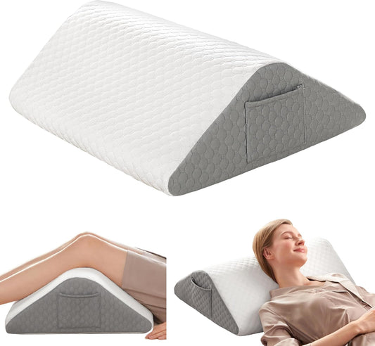 Simpledad Triangle Wedge Pillow - Cooling Memory Foam for Acid Reflux & Back Pain Relief | Ideal for Sleeping & Support