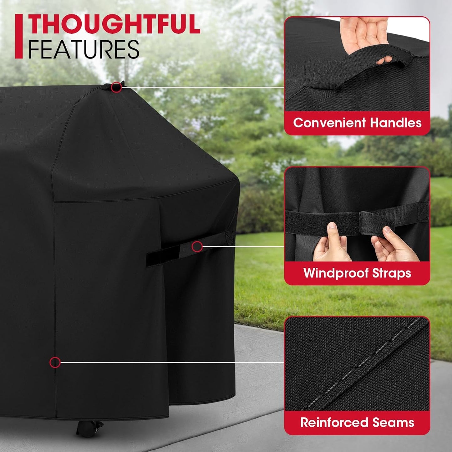 Unicook Grill Cover - Heavy Duty Waterproof BBQ Protector for Weber Summit 400 Series | 64 Inch All-Season Protection
