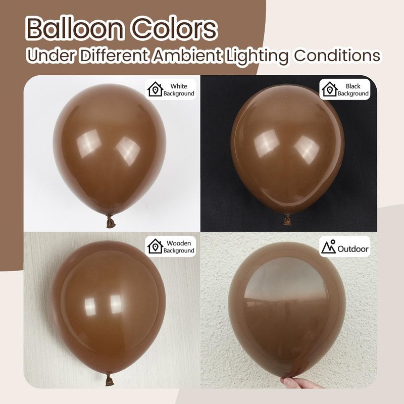 Dark Brown Balloons 12 inch, Brown Latex Balloon 50pcs Party Balloons for Coffee Birthday Baby Shower Wedding Anniversary Party Decorations