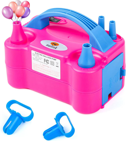 Nulink Electric Balloon Pump - Portable 110V Dual Nozzle Inflator for Party Decorations