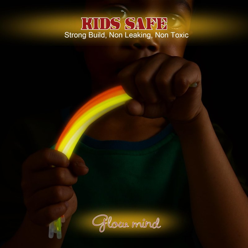 JSronms 500 Ultra Bright Glow sticks,8" Glow Sticks Bulk,Glow Sticks For Kids Bulk Party Pack,Glow in The Dark Party Supplies,Glowsticks Party Favors with Bracelets and Necklaces