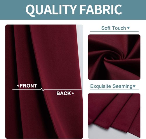 ChrisDowa Small Window Curtains - Grommet Thermal Insulated Room Darkening Panels (Burgundy Red, 52 x 36 Inch)