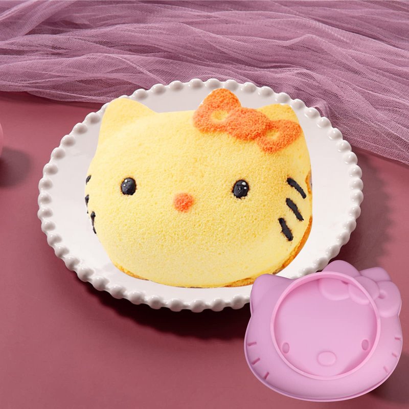 6 Inch Cute Cat Silicone Fondant Cake Mold - Non-stick Chocolate Candy Mold for Cake Making