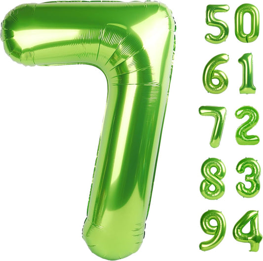 Number 7 Balloon by Light Green - 40 Inch Birthday Decoration for Girls & Women