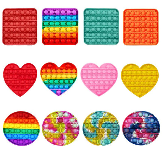 12pcs 5in Random Pop Bubble Fidget Sensory Toys, Pop Toy Bulk for Party Favor, Classroom Student Prizes Easter Basket Goodie Bag Stuffers Christmas Valentine Gift for Kid