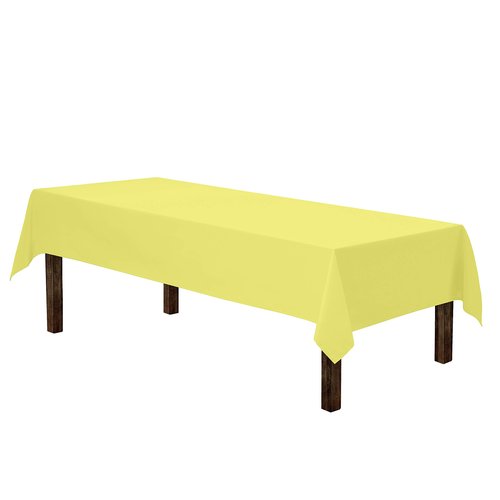 Gee Di Moda Rectangle Tablecloth - 60 x 102 Inch Yellow Table Cloth for 6 Foot Rectangle Tables - Heavy Duty Washable Fabric - for Holiday Party, Dinner, Weddings, Baby Shower & Events