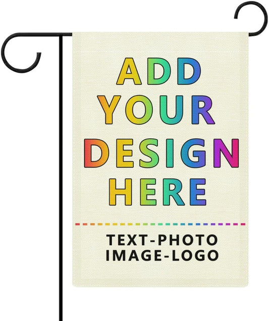 Skiennix Custom Garden Flag - Personalized Outdoor Yard Decor | Double-Sided 12.5x18 & 28x40 Sizes