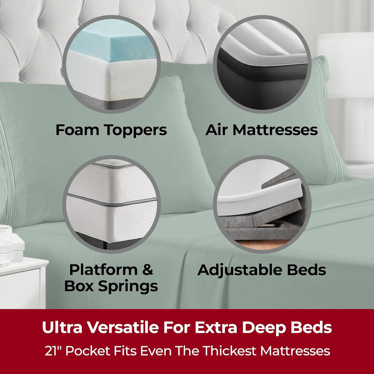 Mellanni Extra Deep Twin Sheets - Hotel Luxury Bedding | Ultra Soft, Cooling, Stain Resistant (Emerald Green)
