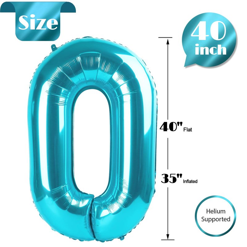 Blue Number 17 Balloon 40 inch, 17 Number Balloons, 17th Blue Birthday Decorations for Girls Boys Kids, 17 Year Old Blue Party Supplies