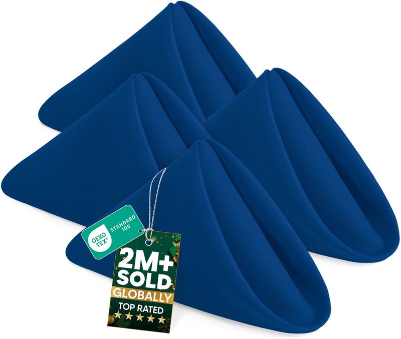 Utopia Home [24 Pack, Royal Blue] Cloth Napkins 17x17 Inches, 100% Polyester Hemmed Edges, Washable and Reusable Ideal for Parties, Weddings and Dinners