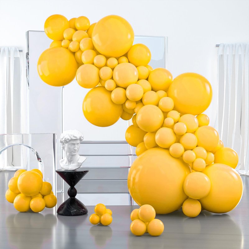 PartyWoo Mustard Yellow Balloons 100pcs Different Sizes of 36 18 12 10 5 Inch Yellow Fall Balloon Arch Kit for Birthday Engagement Baby Shower Bee Sunflower Little Cutie Party Decorations Yellow-Y10