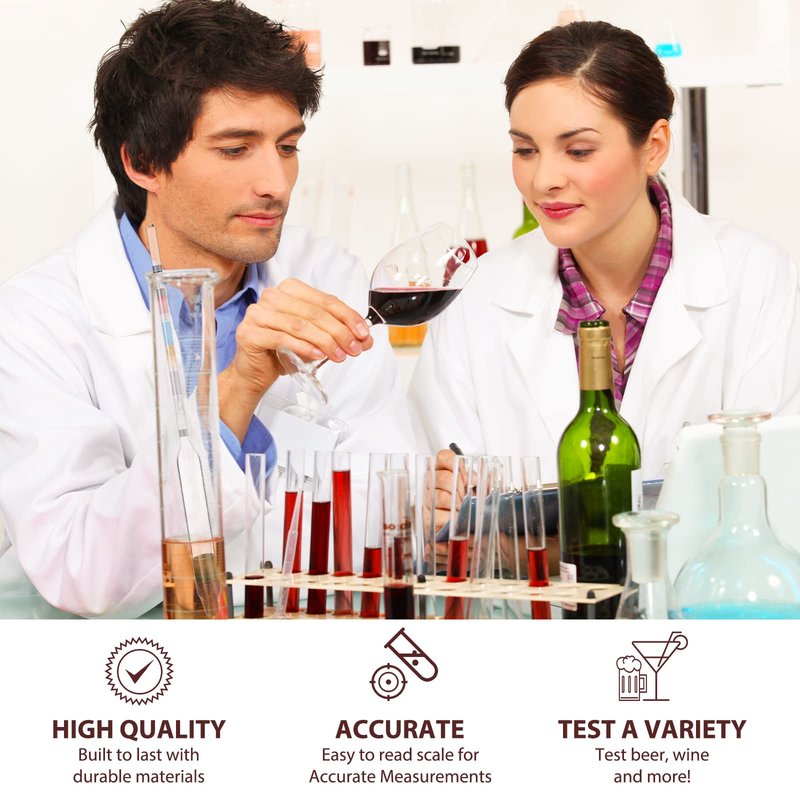 3 Packs Triple Scale Hydrometer with Cleaning Cloth for Wine Beer Mead Kombucha Brewer Elite Hydrometer Alcohol Measuring Tools Brewing Supplies Distilling Equipment for Home Tester