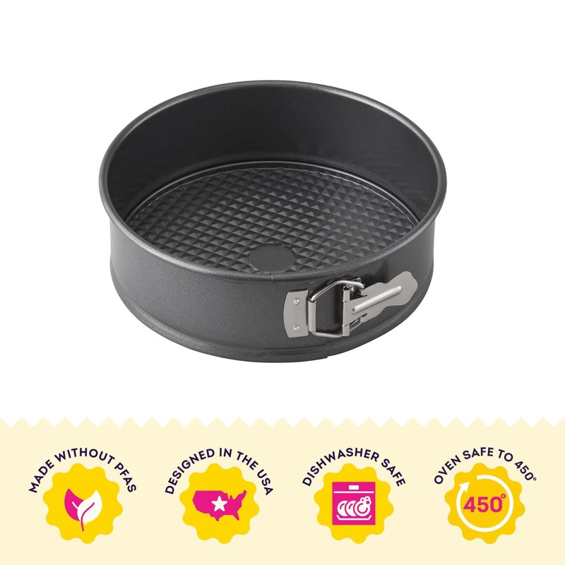 Wilton Platinum Non-Stick Spring Form Pan - Baking Pan for Cheesecakes, Deep Dish Pizzas & Bread Puddings - Scratch Resistant, Even Heat Distribution & Made Without PFAS - 9 x 2.7 Inch