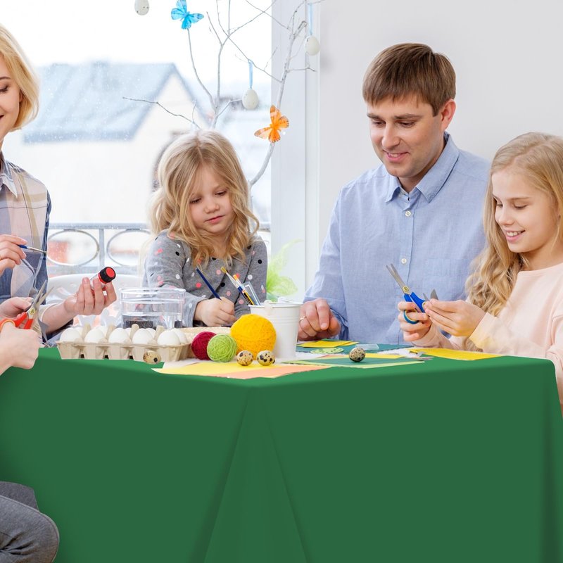 YIDAKO 3Pcs Green Tablecloths for Rectangle Tables,Disposable Plastic Table Cloth,Waterproof Green Table Cover for Graduation Birthdays Weddings Anniversary Party Decorations,54 x 108 Inch