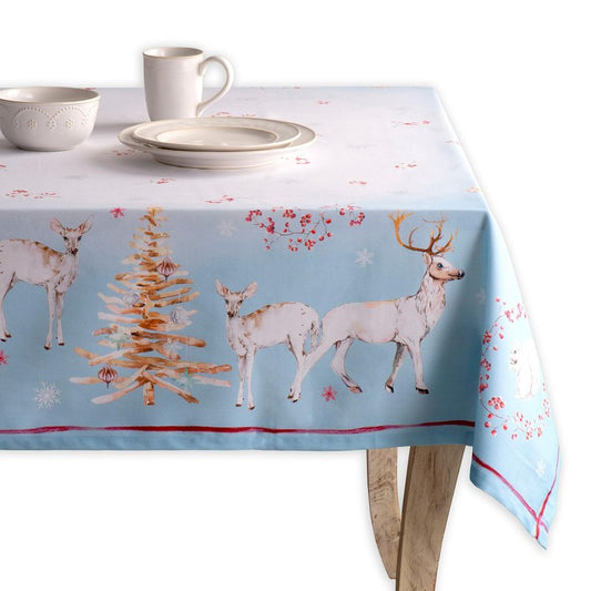 Maison d' Hermine Table Cloth Square Table 100% Cotton 54 x 54 Inches Fall Tablecloth Reusable Everyday Use for Thanksgiving Christmas Decorations Dining Farmhouse Party (Fairy Tale Forest)