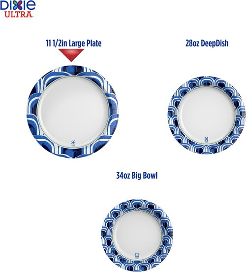 Dixie Ultra Large Paper Plates - 11 Inch, Heavy Duty & Microwave-Safe | 25 Count, Soak-Proof & Cut Resistant