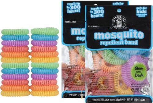Grandpa Gus's Mosquito Repellent Bracelets - DEET-Free Bug Repellent Bands for Kids & Adults | 24 Pack, Up to 300 Hours