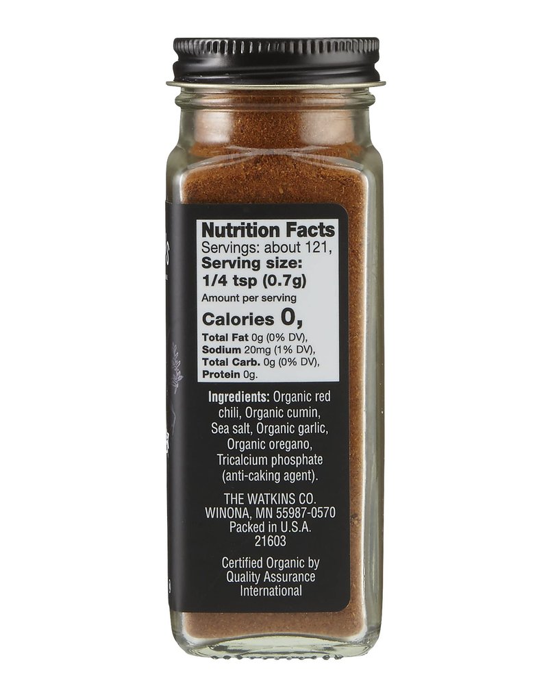 Watkins Gourmet Organic Spice Jar, Chili Powder, 2.9 Ounce Jar, 3 Count