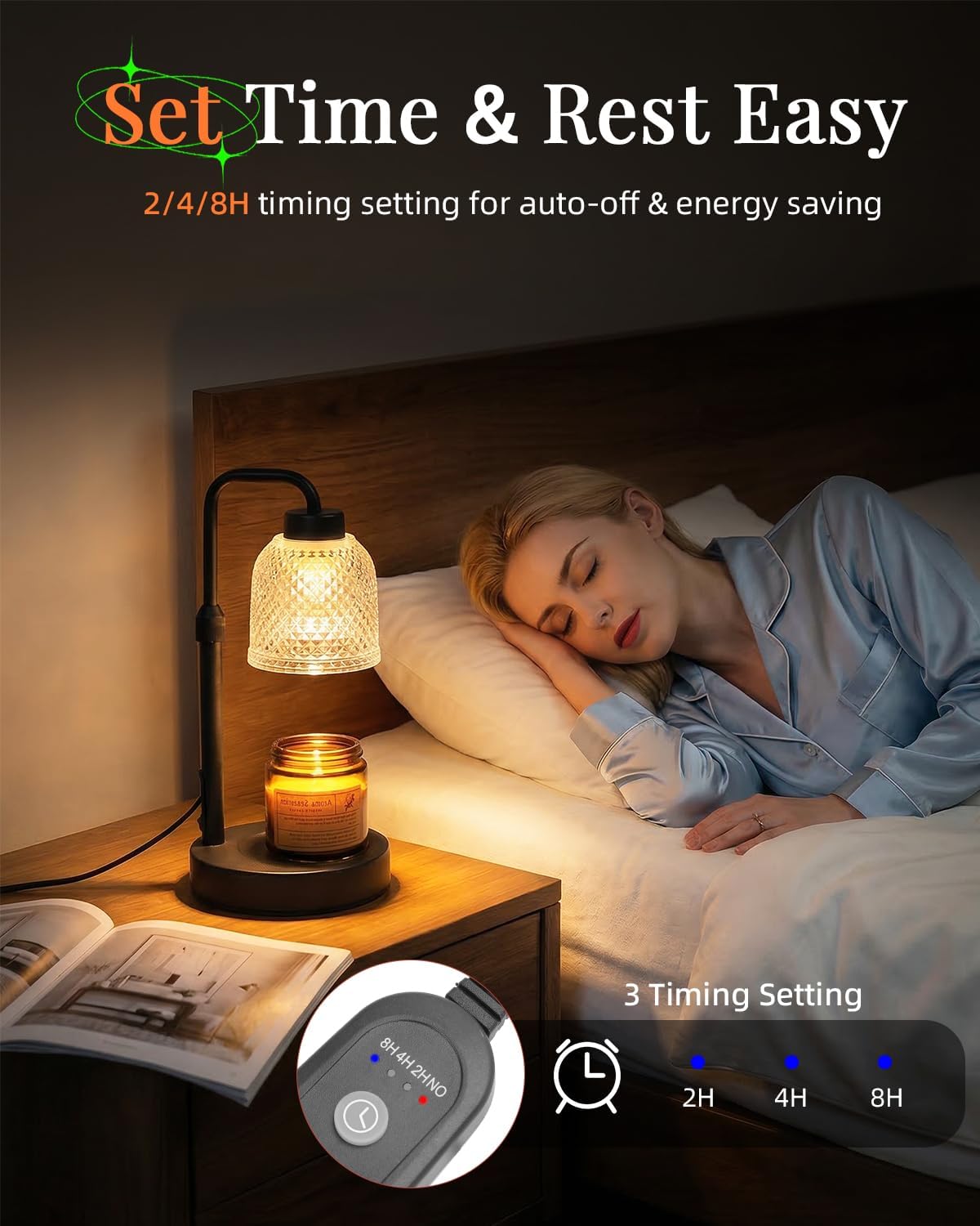 AIFEI Candle Warmer Lamp - Dimmable & Adjustable Height | Perfect Birthday & Housewarming Gift - Coal Black