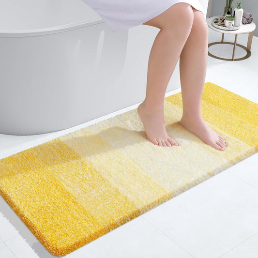 OLANLY Large Bathroom Rug Mat - Extra Soft Microfiber, Quick Dry & Machine Washable | 40x24, Yellow