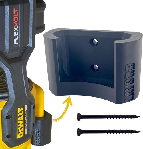 DeWalt Wall Mount for 60V Flexvolt Blower - Durable Black Plastic Holder with Hardware