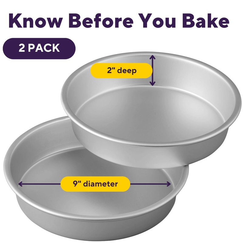 Wilton Performance Pans Aluminum Round Cake Pan, 9 x 2 in., Pack of 2