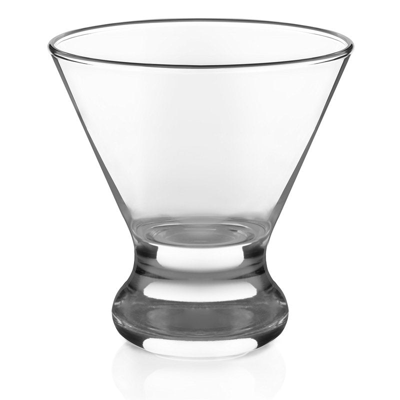 Libbey Cosmopolitan Stemless Martini Glasses Set Of 12, Dishwasher Safe Holiday Martini Glass, Lightweight Cocktail Glass Set for Wedding Party