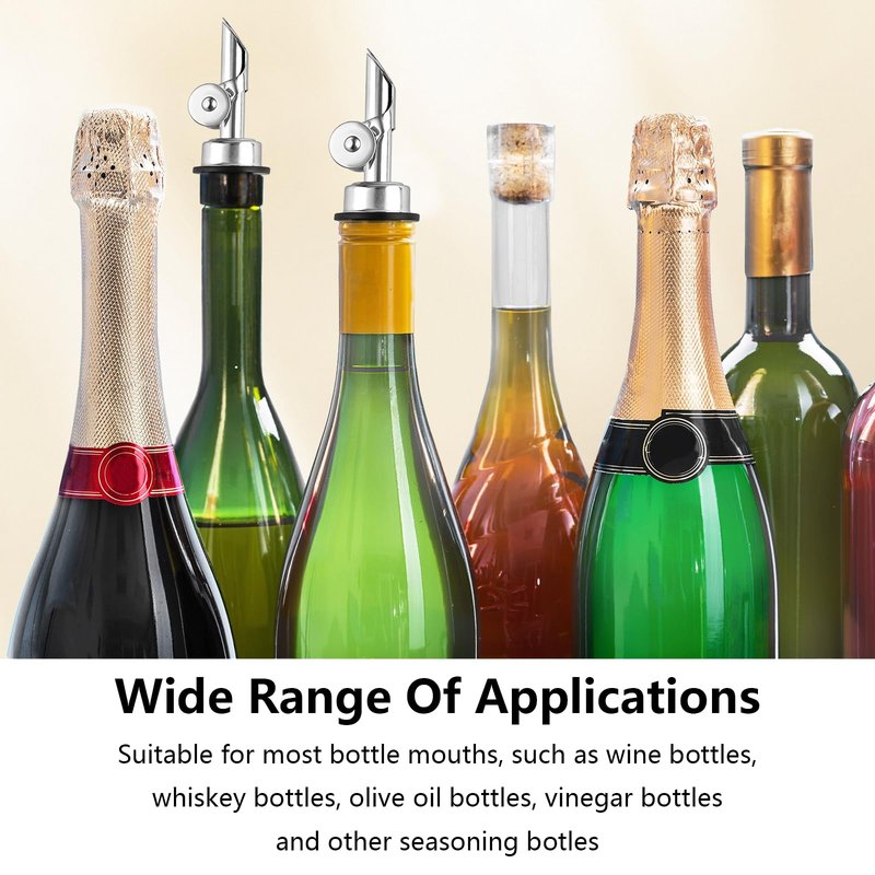 KoMvzyl 12 Pcs Weighted Stainless Steel Liquor Bottle Pourers Auto Flip Olive Oil Dispenser Spout Balsamic Alcohol Pourer Spouts