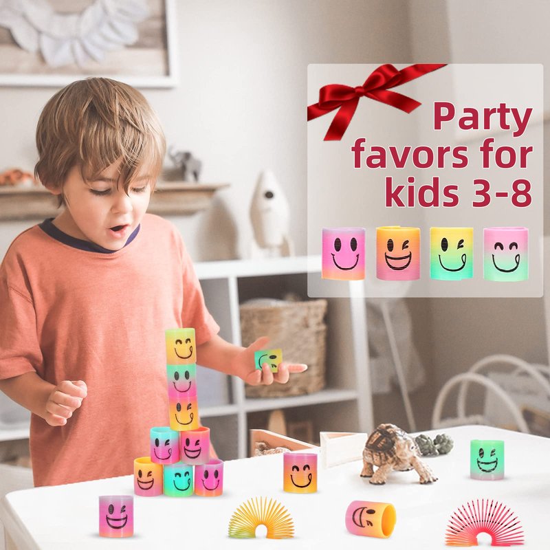 AZEN 32 Pcs Mini Spring Party Favors for Kids 3-5 4-8, Goodie Bags Stuffers for Birthday, Classroom Prizes Kids Prizes, Small Bulk Toys Gifts (4 Smile)