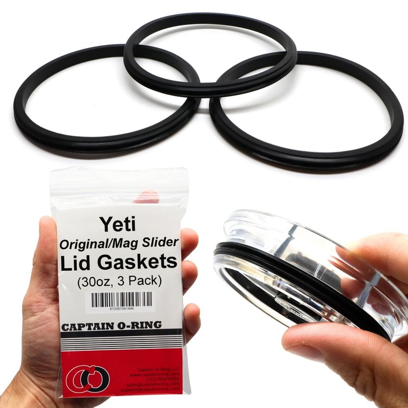 Captain O-Ring – Replacement Lid Seal Gaskets for Yeti Stainless Steel Insulated Tumbler Mugs (3 Pack) [30 oz Lid Size]