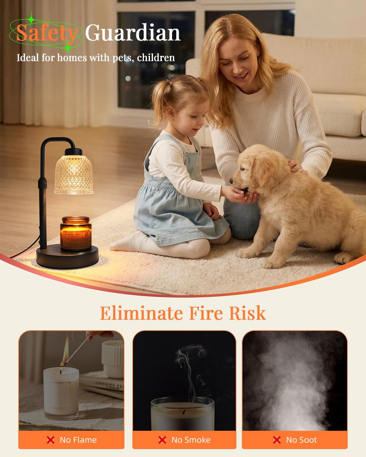 AIFEI Candle Warmer Lamp - Dimmable & Adjustable Height | Perfect Birthday & Housewarming Gift - Coal Black