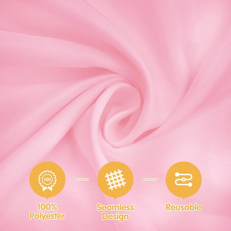 BRILLMAX 10 Pack Pink Tablecloths 60 x 126 Inch for 8ft Rectangle Tables - 150 GSM Polyester Fabric, 15" Standard Drop, Water, Stain & Wrinkle Resistant Cloth Cover for Wedding Banquet Dining Buffet