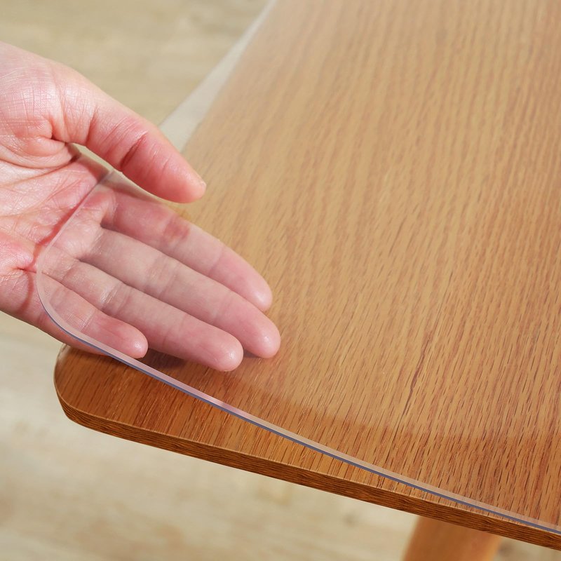 Warmstar Clear Table Cover Protector 24 x 48 Inch, 2mm Thick Plastic Table Cover Rectangle,PVC Clear Table Protector,Desk Protector Mat for Kitchen, Dresser, Writing Desk，Dining Room Table