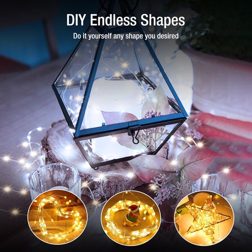 Fairdeer 20 Pack Fairy Lights Battery Operated - 7ft 20 Led Twinkle Lights 3 Modes, Bulk Mini String Lights Waterproof for Mason Jars Vases DIY Party Wedding Decoration Christmas - Warm and Cold White