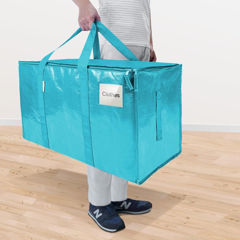 TICONN 8 Pack Extra Large Moving Bags Heavy Duty with Zippers & Carrying Handles, Durable Storage Bags Moving Boxes for Closet Organizers and Storage (8 Pack, Cream)