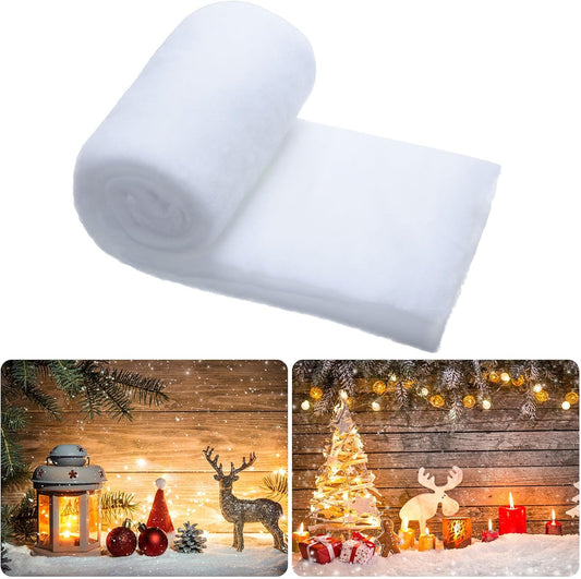 Tudomro Christmas Snow Blanket - 15 Inch x 10 Ft Fluffy Faux Snow Roll for Holiday Decor
