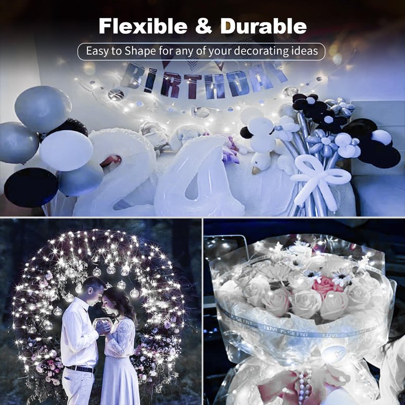 20 Pack LED Fairy Lights Battery Operated,7FT 20 LED Waterproof Mini Twinkle String Lights Battery Powered for Christmas Mason Jars Party Cool White