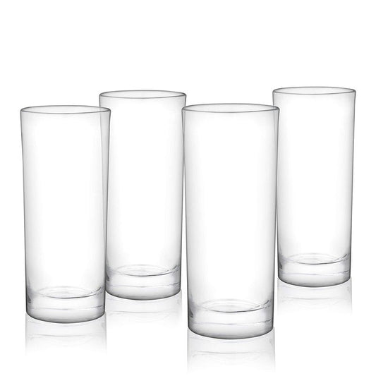 True Highball Glasses, Tall Glass Tumbler for Cocktails, Mojito Iced Tea Juices, Soda Water Drinking Cups, Kitchen Glassware, Home Bar, 11 oz Set of 4