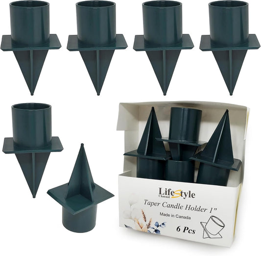 LifeStyle Channel Floral Taper Candle Holders - Elegant 6-Piece Set for Home Décor