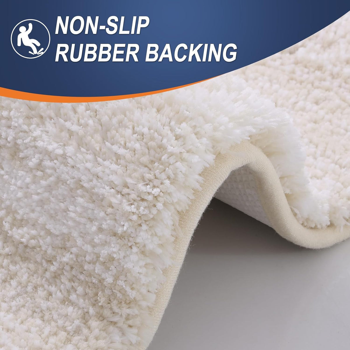 OLANLY Bathroom Runner Rug - Extra Soft Microfiber Mat 44x24 | Quick Dry, Washable, Rubber Backing, Light Beige