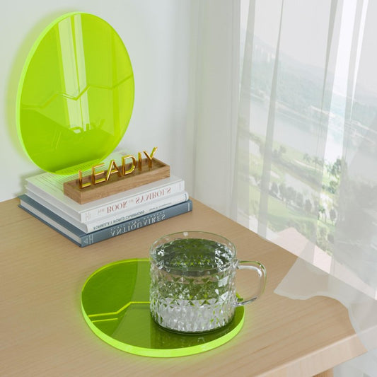 Acrylic Coaster Decorative Plates,Office Desk Accessories, Clear Dinosaur Egg Shape Coffee Cup Decor, Perfect for Tabletop Protection and Display.