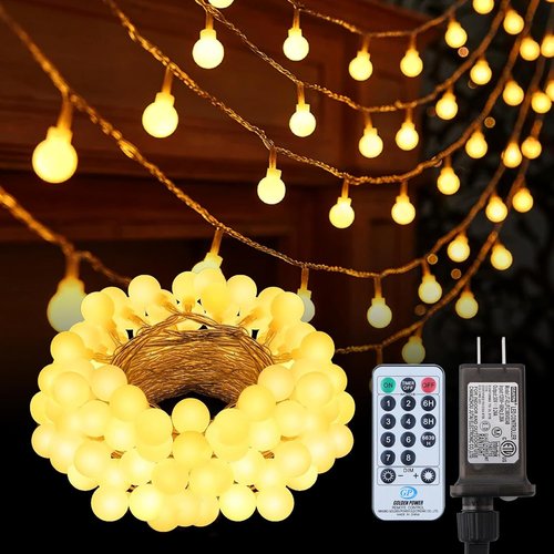 Dailyart Globe String Lights - 200 LED Waterproof Fairy Lights | 75FT with Remote Control & 8 Modes, Warm White