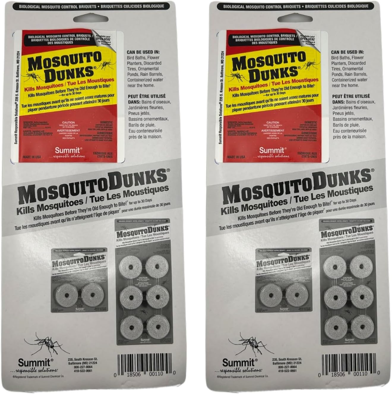 Summit Mosquito Dunks - Effective 2-Pack Natural Larvicide for Mosquito Control