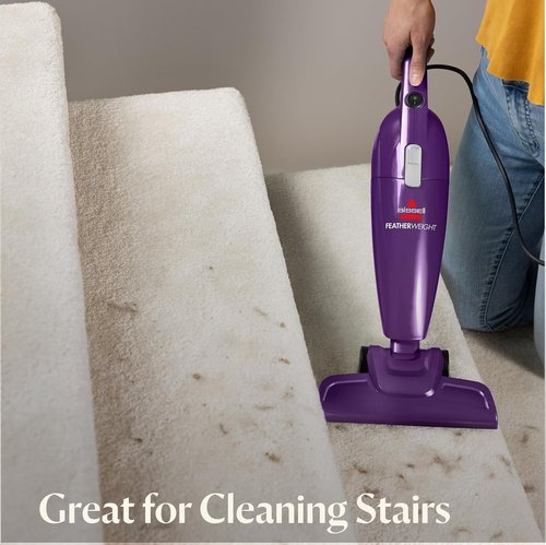 Bissell Featherweight Stick Vacuum - Lightweight Bagless Design with Crevice Tool | Purple