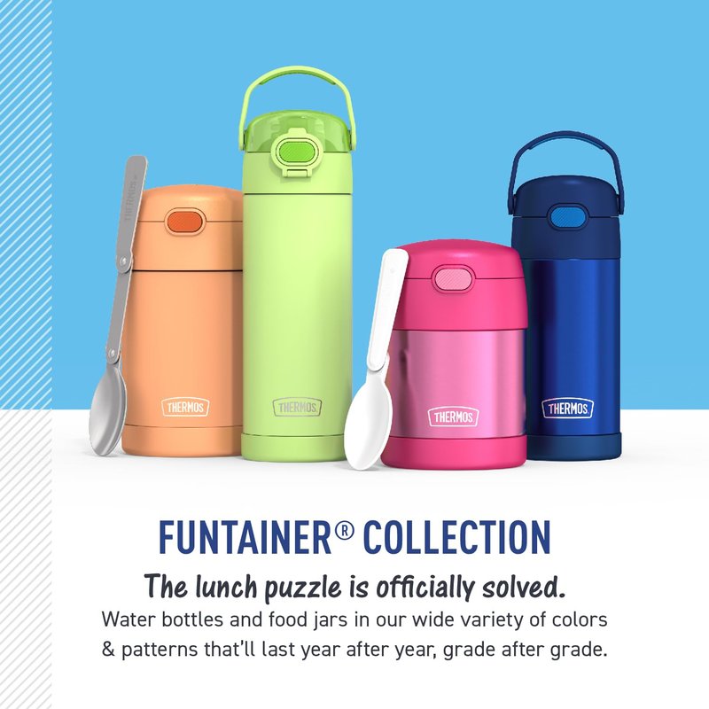 THERMOS FUNTAINER Water Bottle with Straw - 12 Ounce - Kids Stainless Steel Vacuum Insulated Water Bottle with Lid, Preschool Minnie